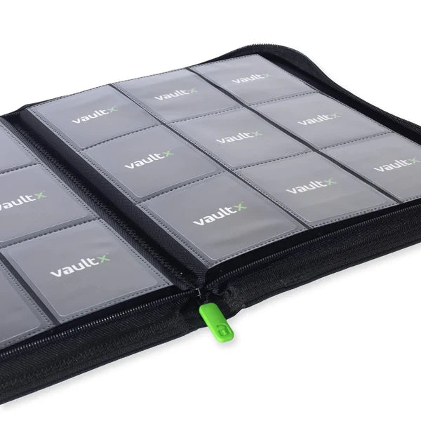 VaultX EXO-TEC Zip Binder 9 Pockets – Álbum Premium 360 Cartas con Cremallera Negro